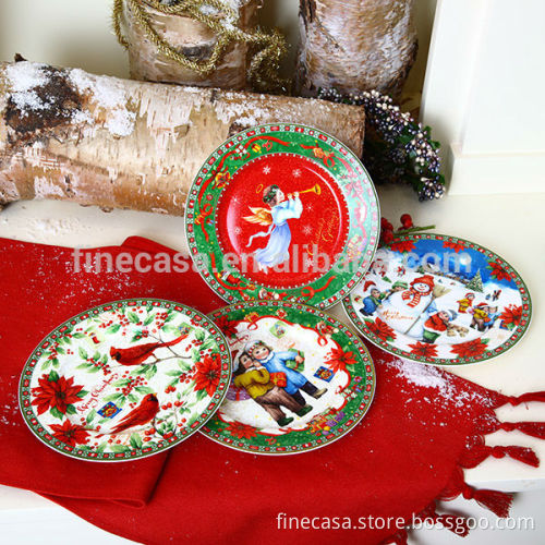 7.5 Inches Christmas Snowman Dinner Plate